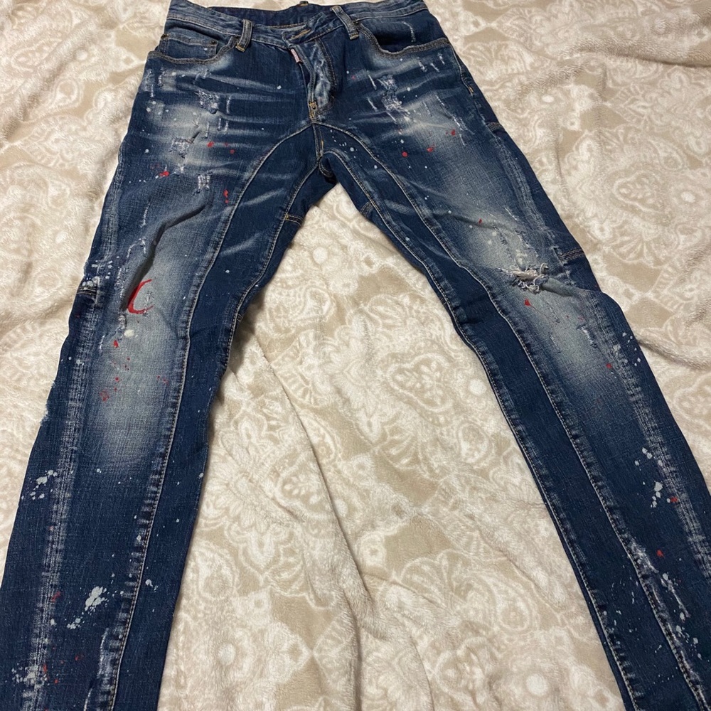 Dsquared paint splattered jeans